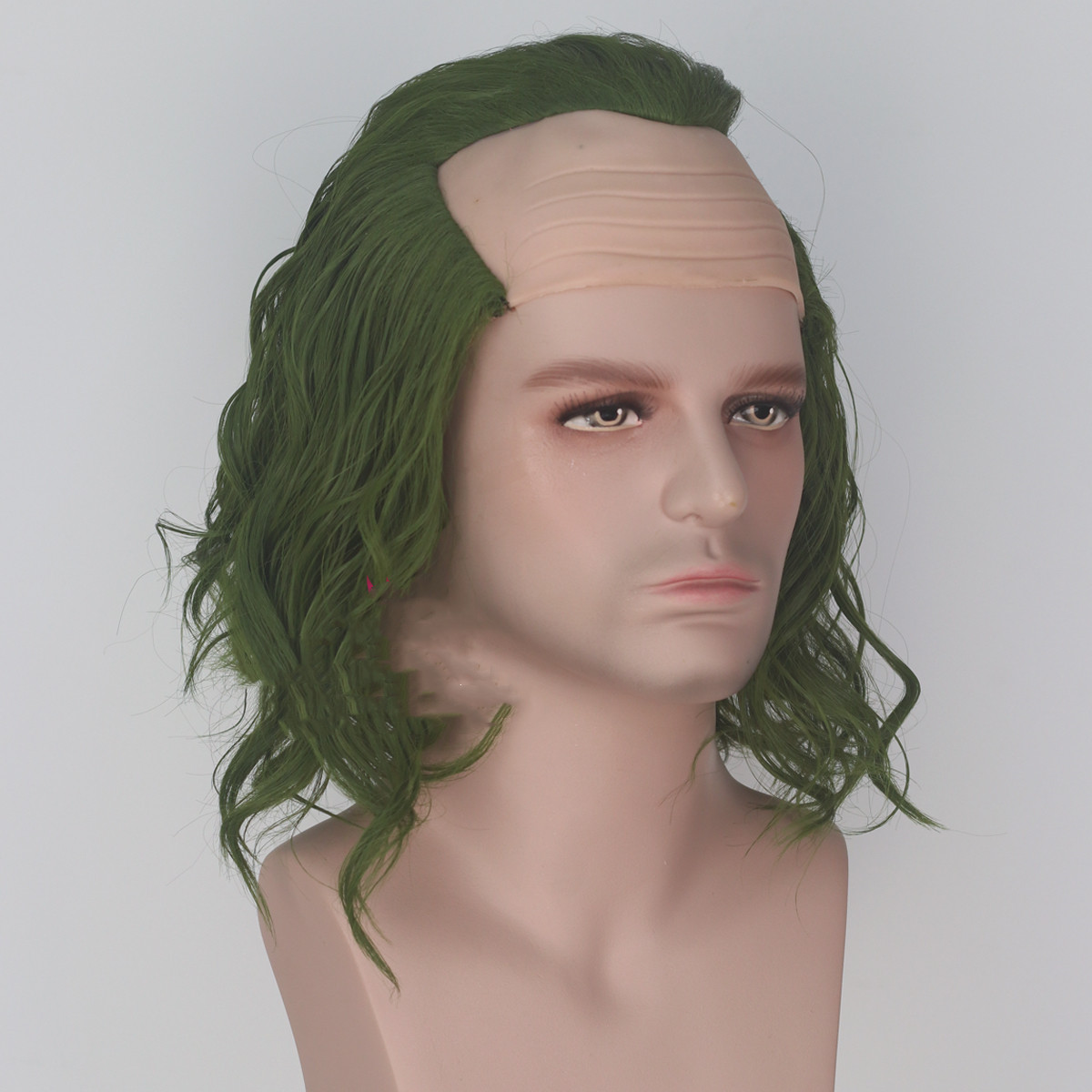 Simulation Scalp Green Short Curly Hair Anime photo 6
