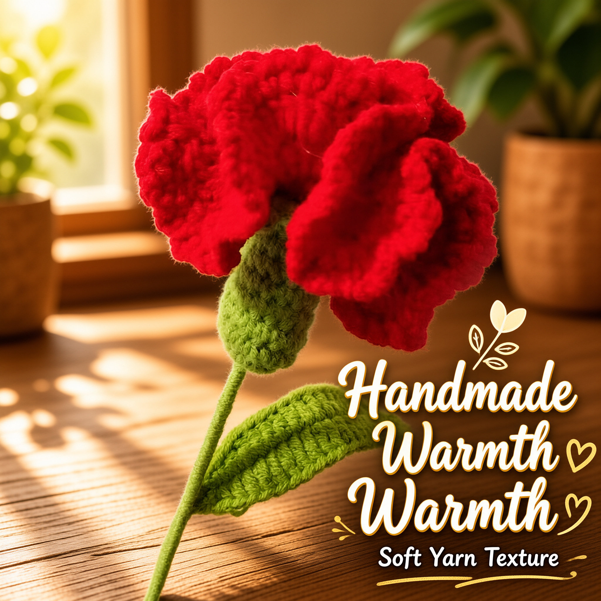 Hand Crochet Carnation Bouquet Finished Product Creative Handmade Yarn Flower Gift For Mom  Best Friend photo 1