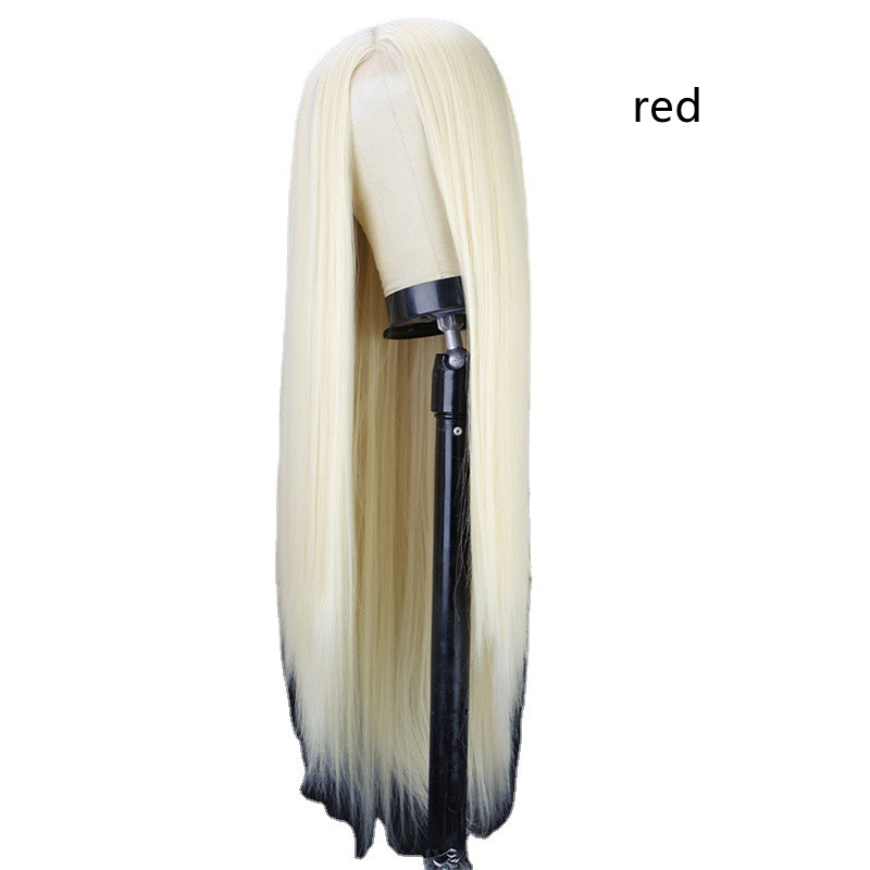 Black Long Straight Center Point Natural And Lifelike Headgear Temperament Non-marking Chemical Fiber photo 7