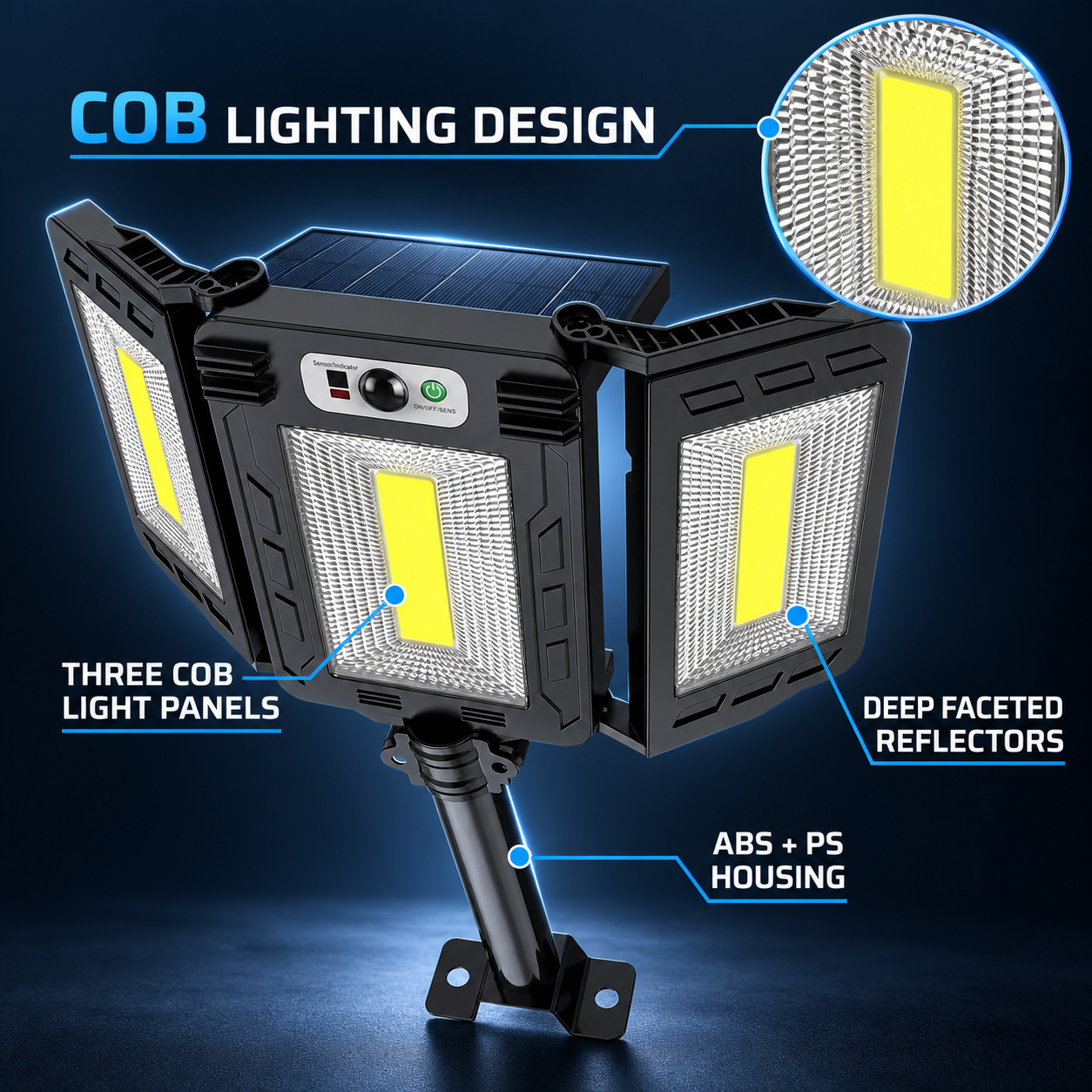 Solar Powered Rechargeable Motion Sensor COB LED Work Light 3000mAh For Auto W786 1 2 photo 7
