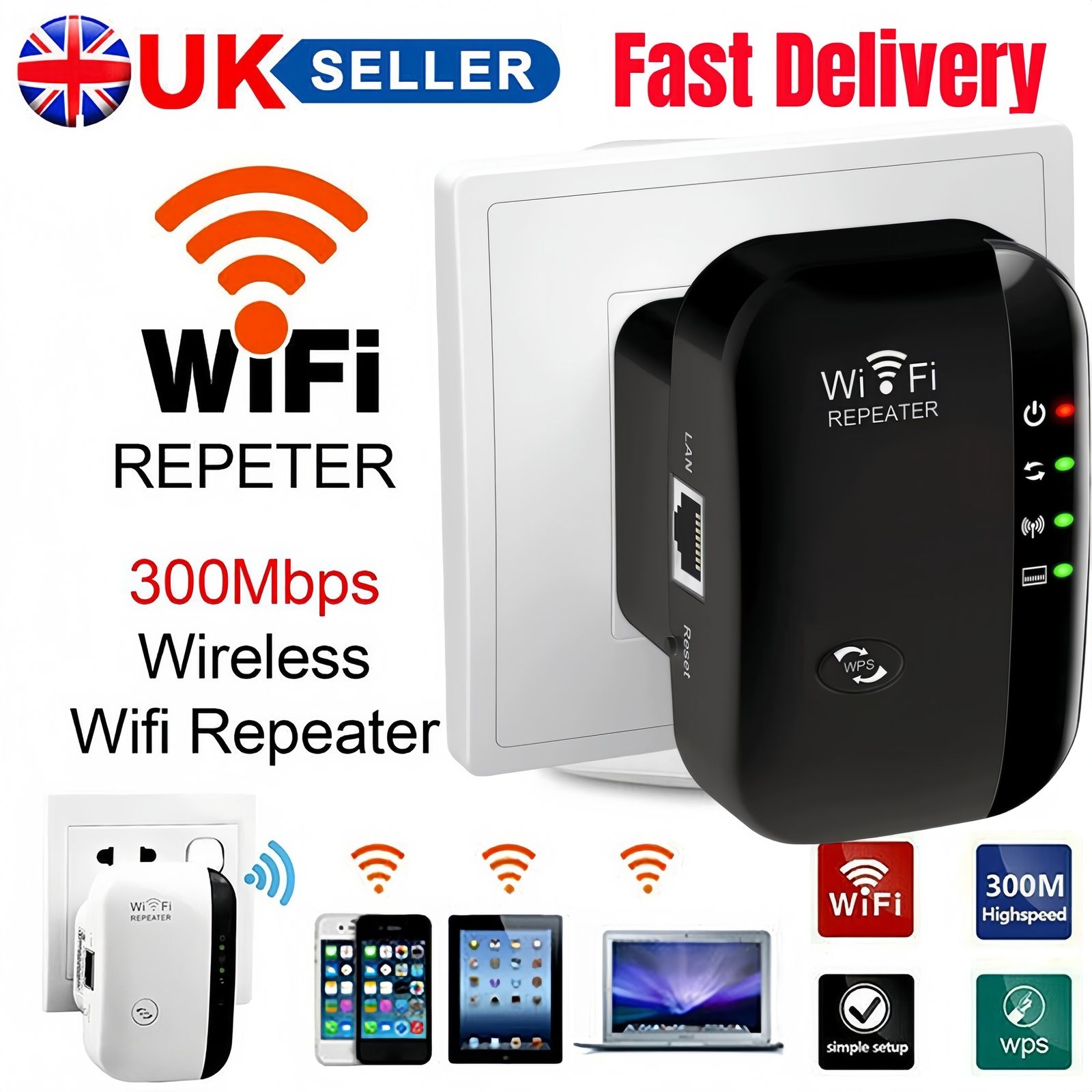 Wifi Repeater Wireless Signal Amplifier Extended Network Enhancer EU US Home Router 300m Through The Wall Bedroom Receive Moving photo 5
