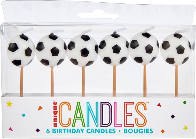 6-Piece Soccer Ball Birthday Cake Candles For Sports-Themed Party Decorations photo 1