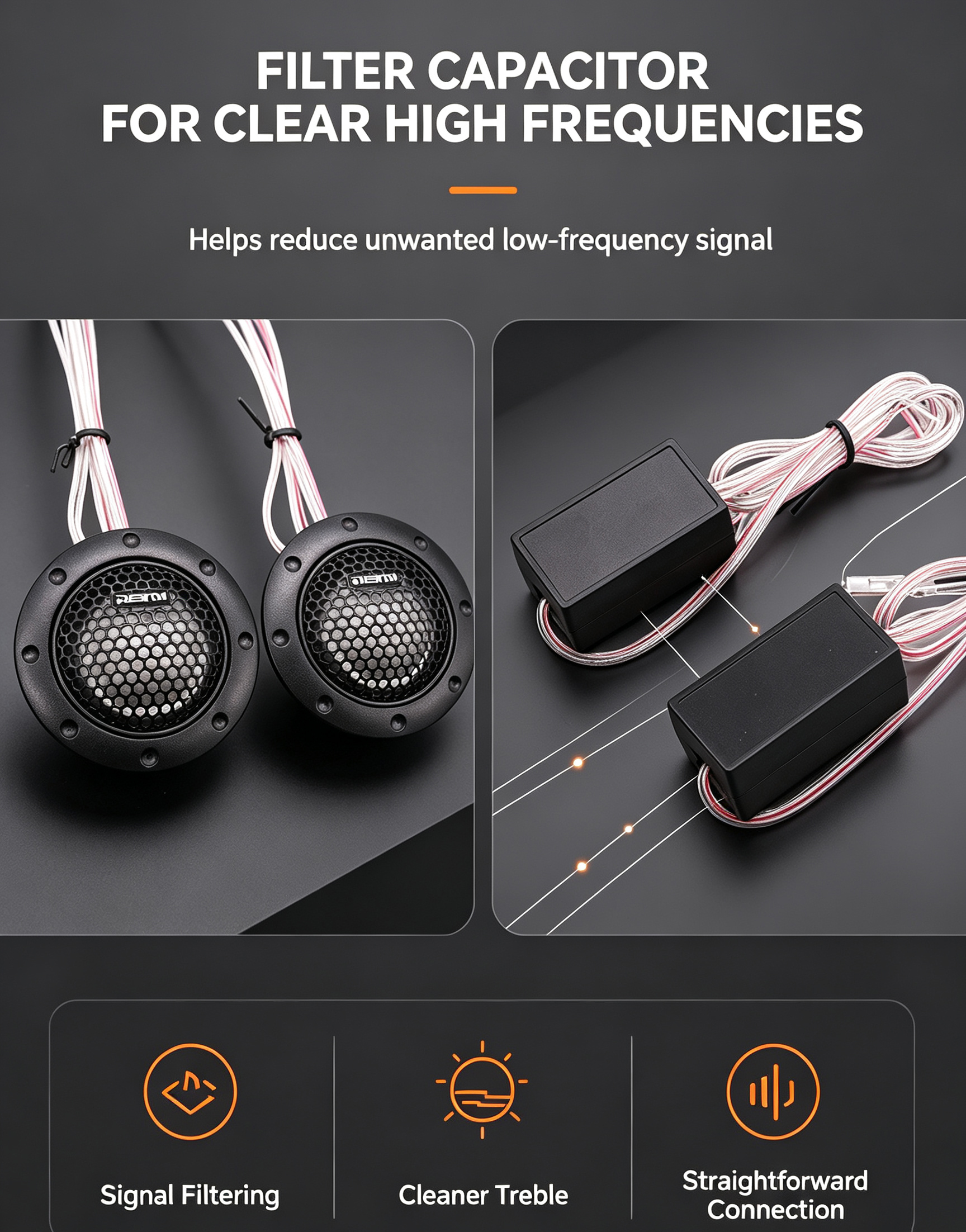 1.5 Inch Car Tweeter Speaker Dome Audio High Pitch Loudspeaker  Car Audio Modification Accessory photo 1