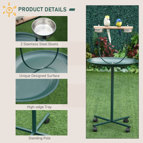 Rolling T-Bracket Bird Training Activity Playground With Perch photo 6