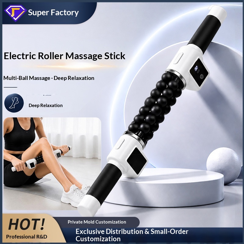 New Massage Stick With Vibrating Rollers For Multi-area Muscle Relaxation, Handheld Roller For Back, Waist, And Leg Massage photo 1