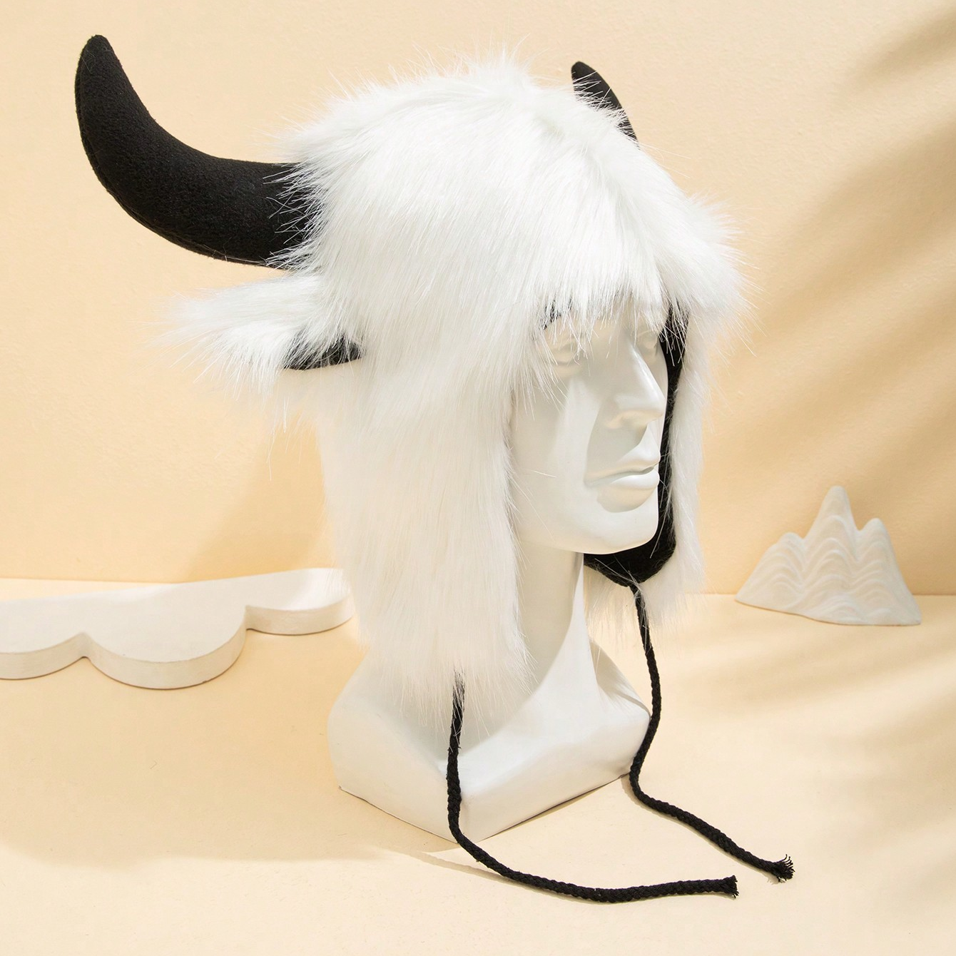 Funny Woolen Mao Yilong Winter And Autumn Warm, Windproof And Cold-proof Style Hat, Halloween Ear Protection Hat photo 2