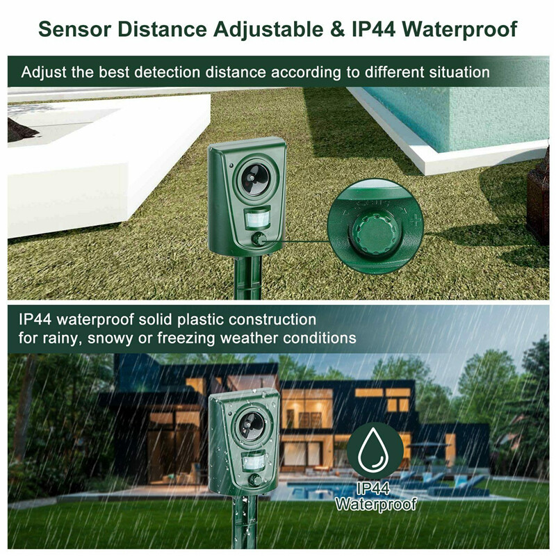 Battery Ultrasonic Garden Deterrent Repeller Animal Bird Cat Scarer Pest Dog photo 7