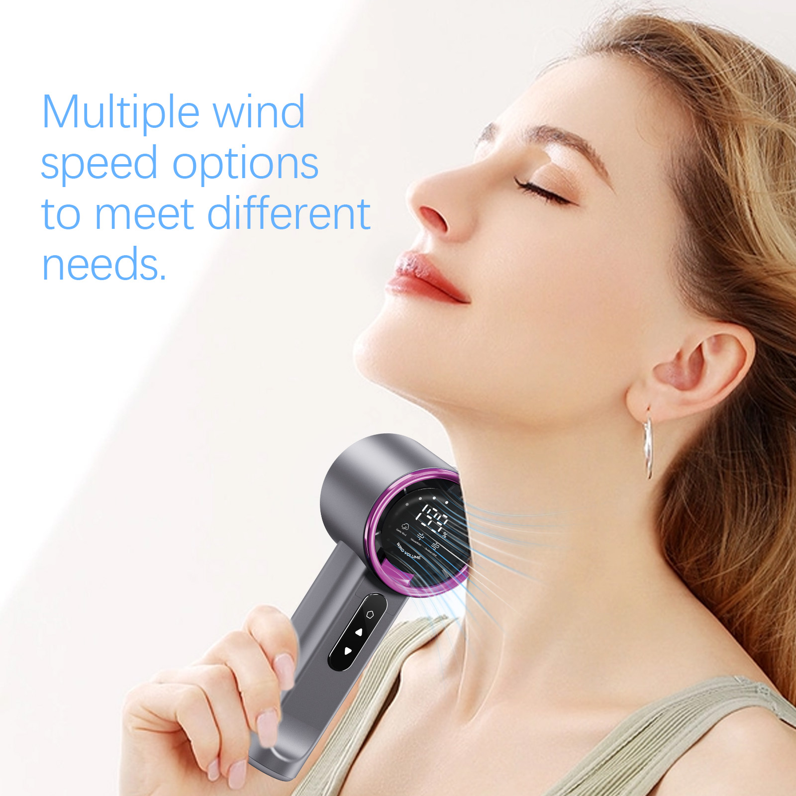 High-speed Handheld Fan Purple photo 5