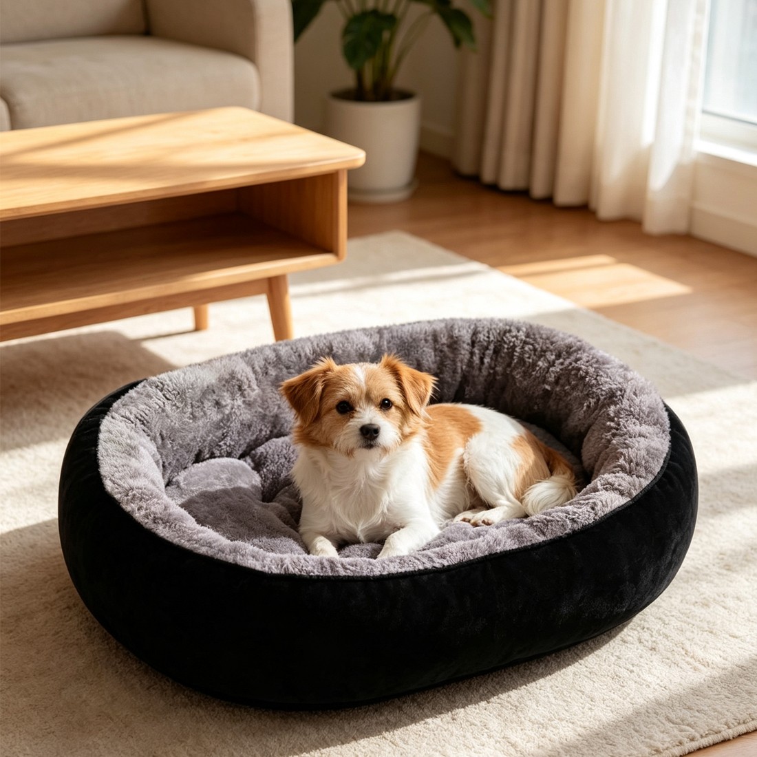 Dog Bed Cat Beds Soft Washable Fleece Puppy Cushion Warm Pet Basket Large Dog UK photo 1