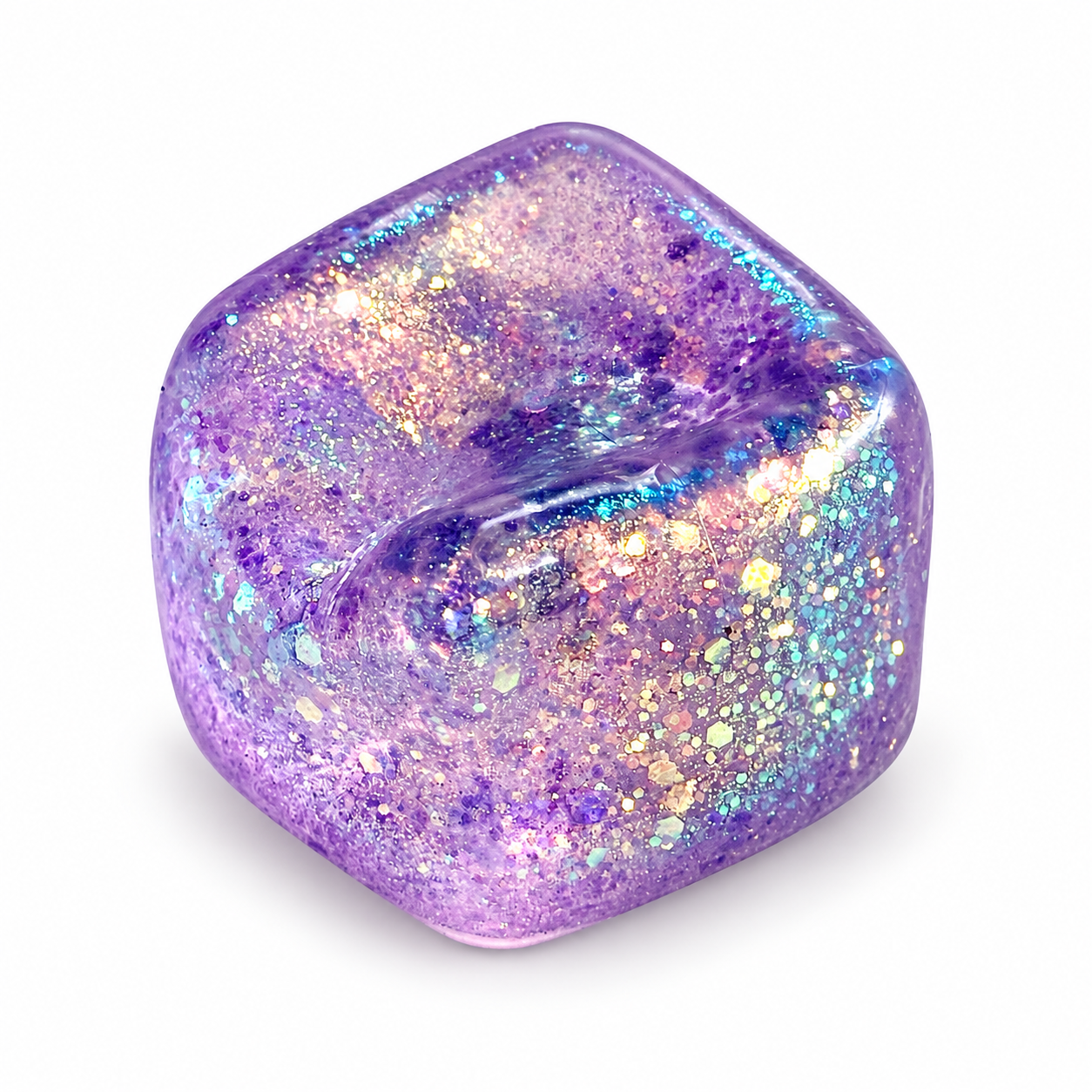 1pc Glitter Cube Squishy Fidget Toys, Slow Rising Squeeze Toy Square Stress Balls For Adults And Kids, Filled With Thick Substance And Glitter, Office Desk Toy For Anxiety Relief photo 7