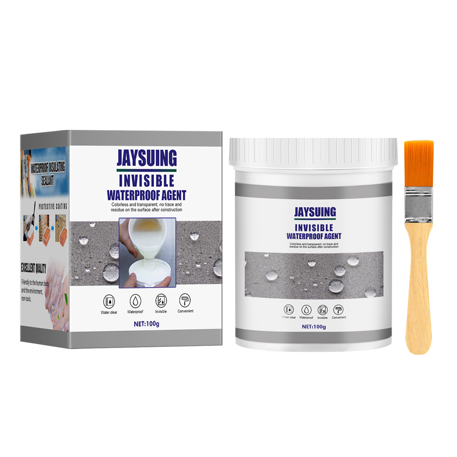 Transparent Waterproof Adhesive 300g Plus Brush  1bottle photo 1