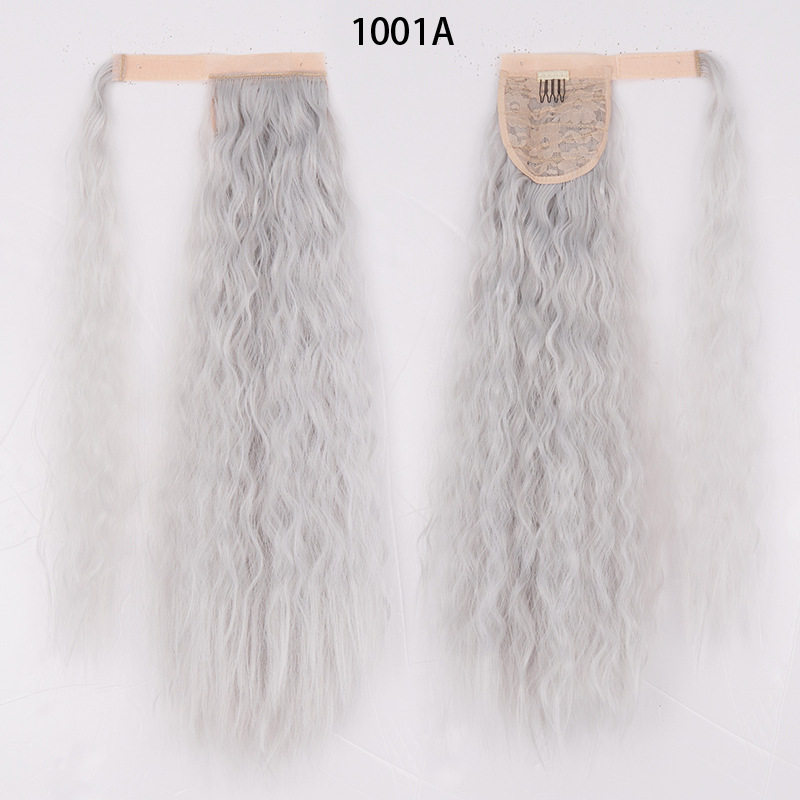 Ponytail Wig Water Wave Velcro Banding Chemical Fiber High Temperature Silk photo 2