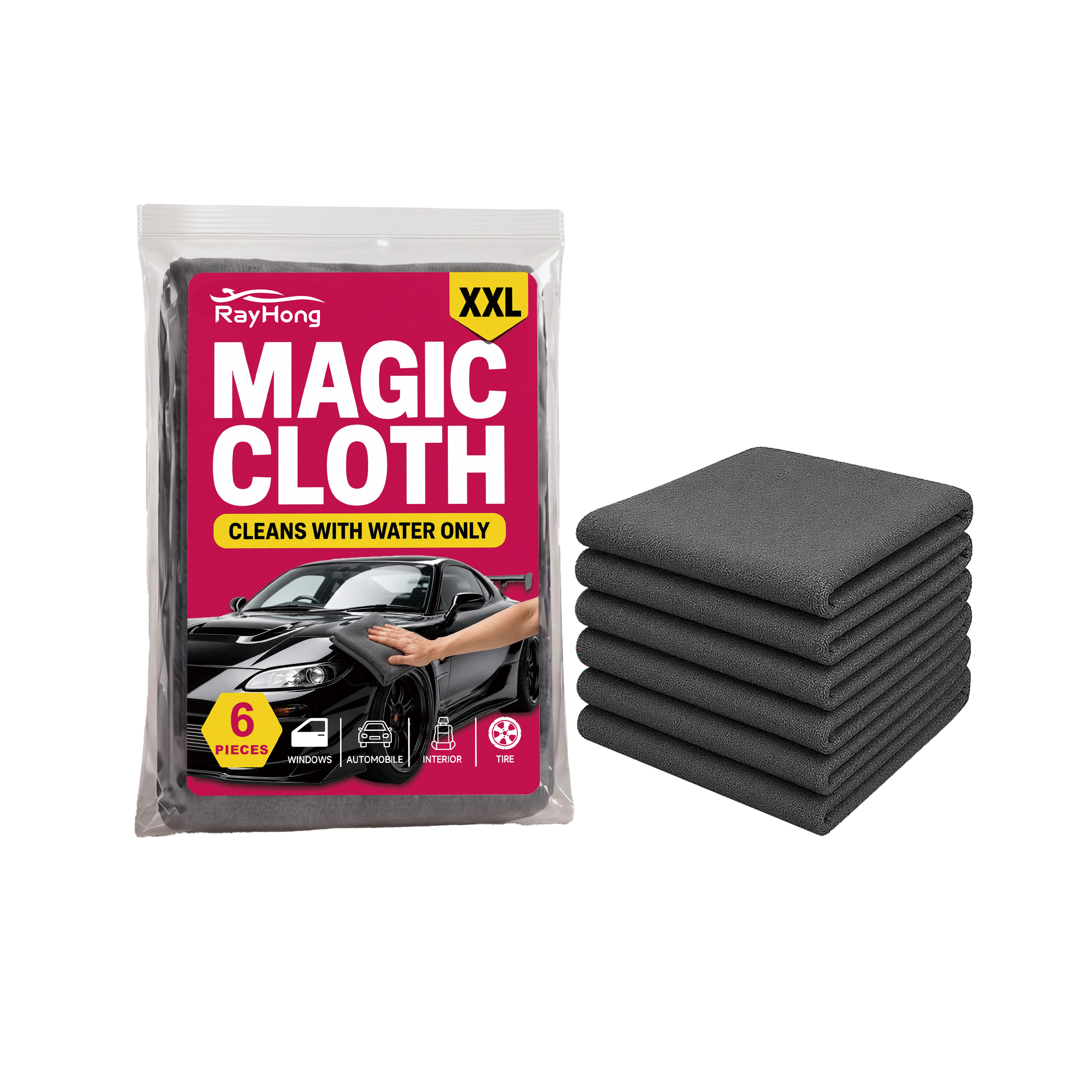 Magic Cloth Efficient Decontamination Water Absorbent Quick Dry Fine Weave No-Scratch Car Multi Surface Cleaning Cloth photo 2