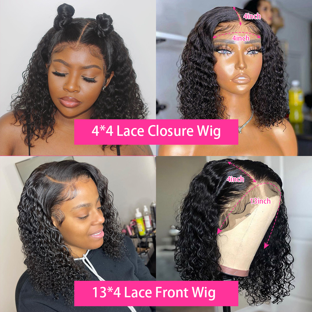 10A Short Brazilian Lace Front Bob Wig Human Hair photo 3