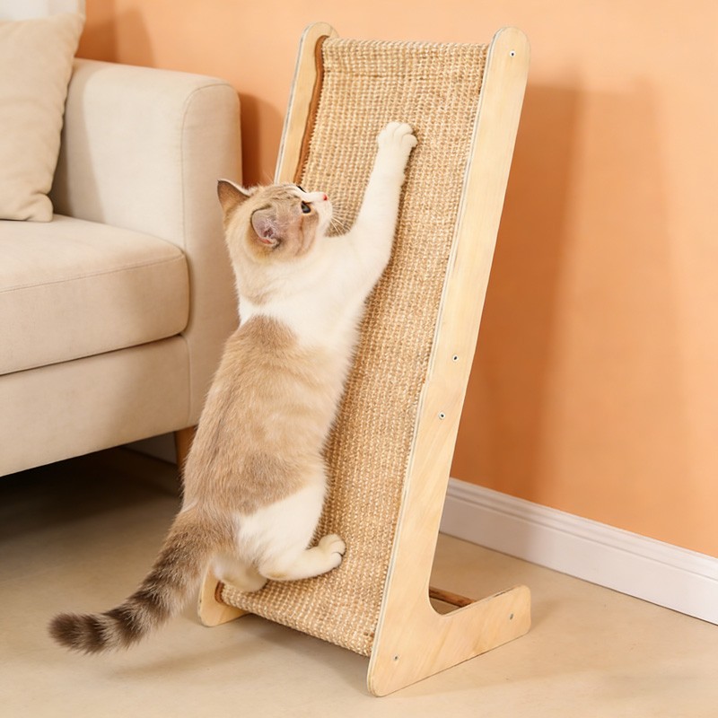 Dual-Use Sisal Cat Scratcher Large Cat Scratcher L Shape Scratch Pad For Cats Q photo 6