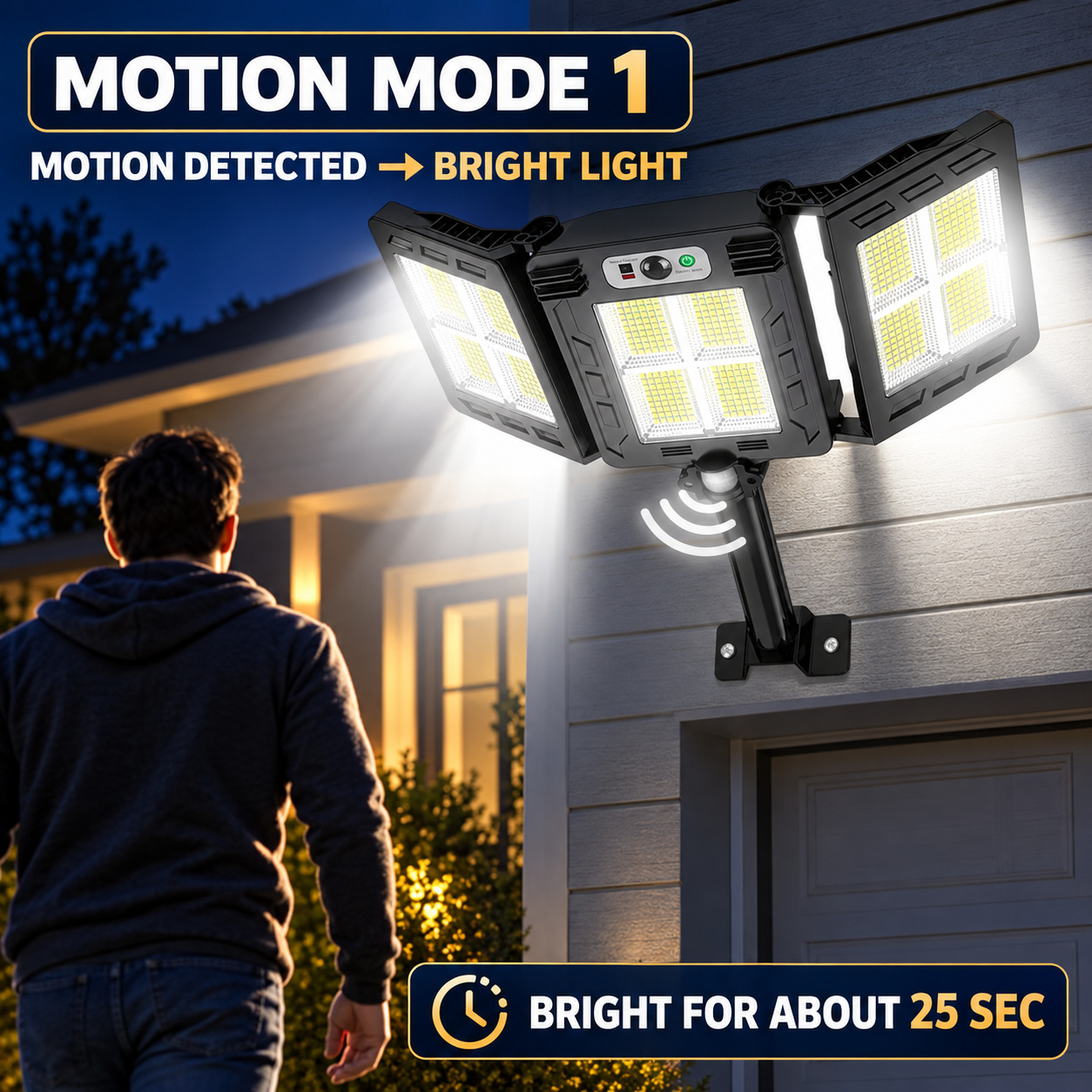 Solar Powered Rechargeable Motion Sensor LED Work Light 3000mAh For Auto W785 4 5 5W photo 6