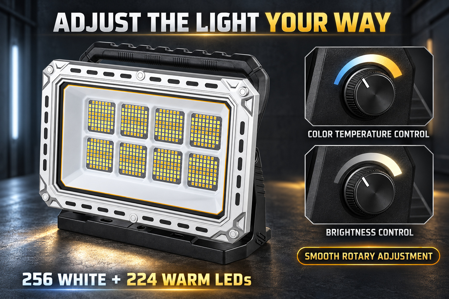 Rechargeable Battery Display Type C LED Work Light For W8141 2 4000LM Flood Adjustable Stand photo 4