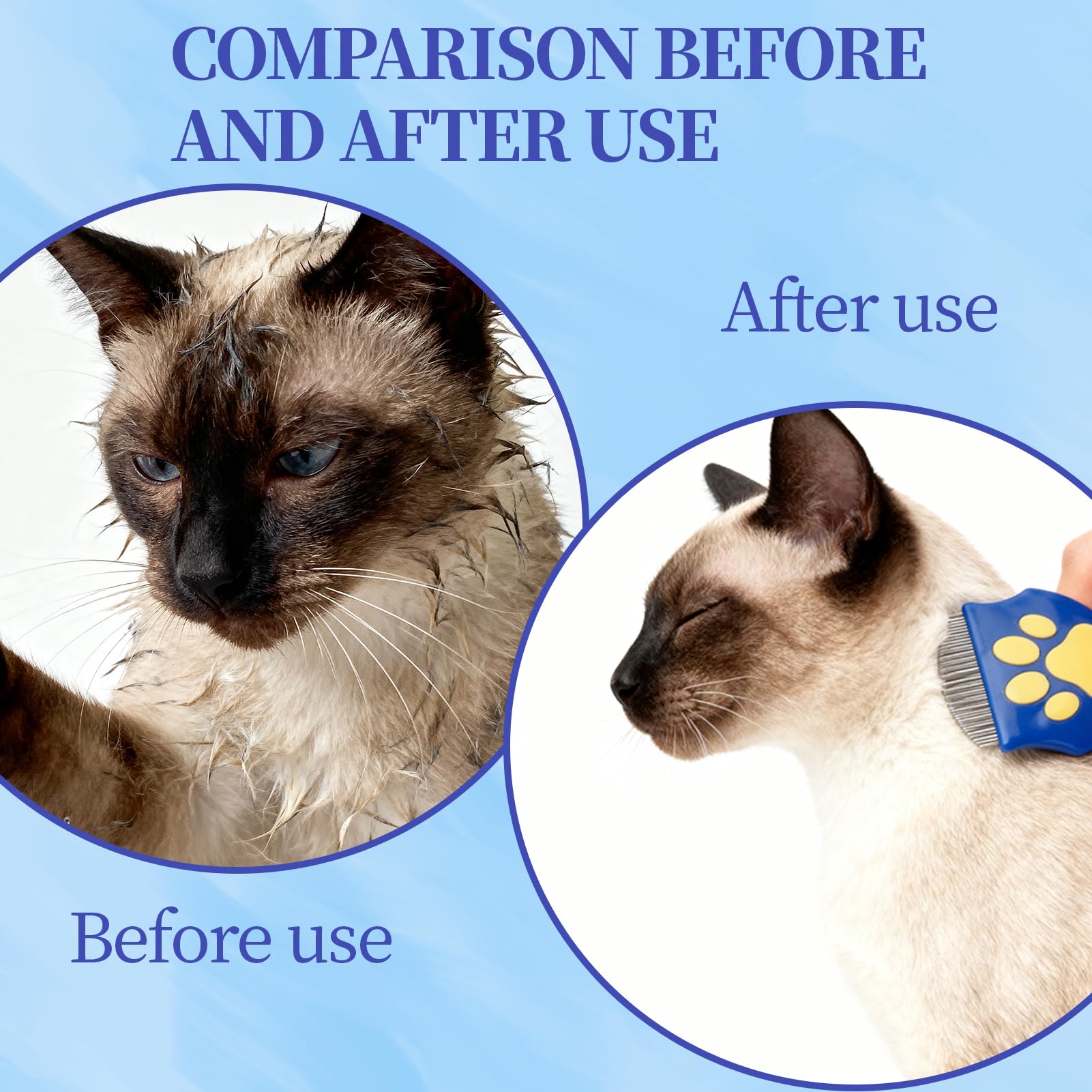 Professional Eye Comb For Cats & Dogs, Blue  Stainless Steel Dog Eye Booger Comb,Portable Eye Gunk Removal Grooming Tool For Fur Debris Dirt,Gentle Round-Head Grooming Tool photo 5