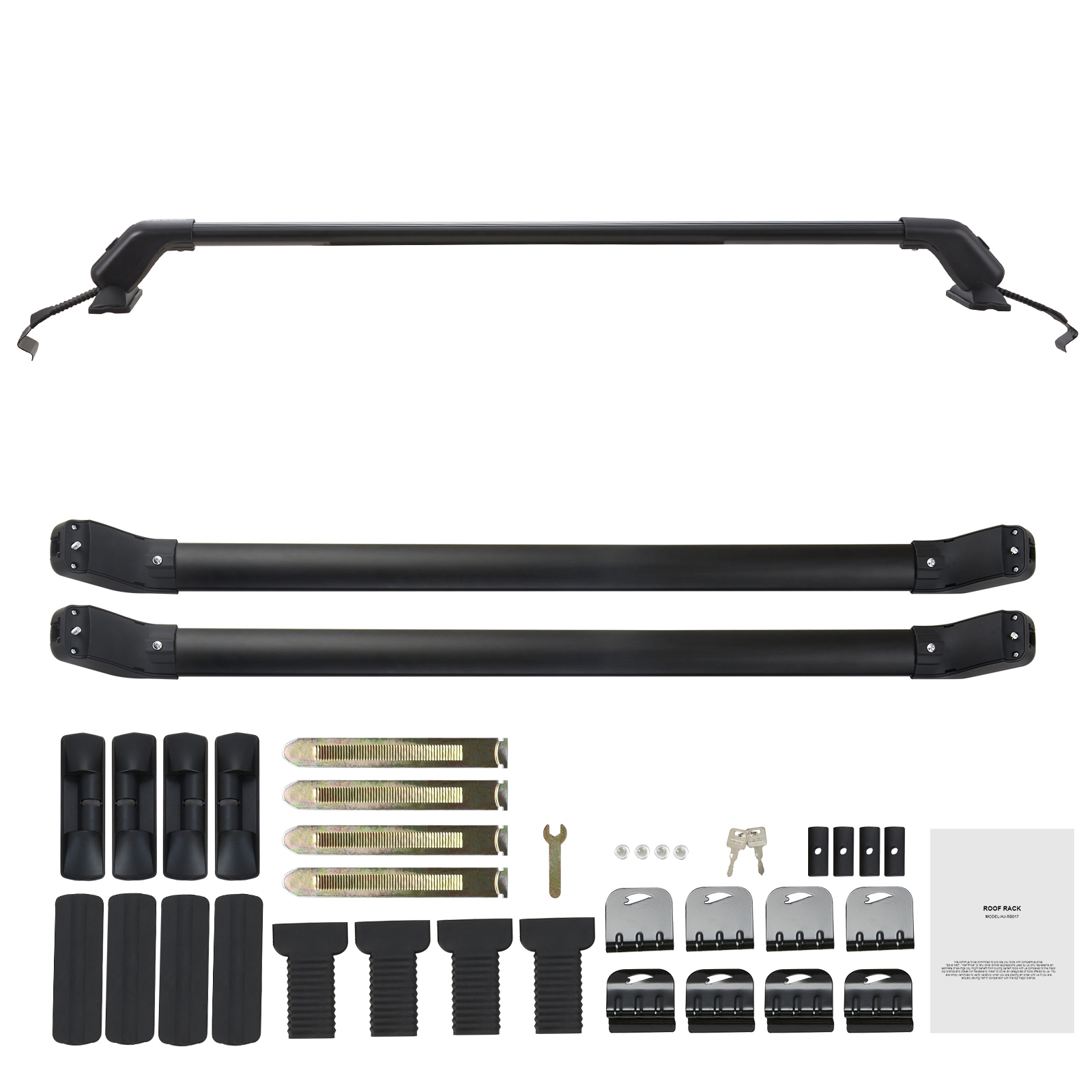 Universal Roof Rack Cross Bars, 41.3in Aluminum Roof Rack Crossbars, Fit Roof Without Side Rail, 155 Lbs Load Capacity, Adjustable Bare Roof Crossbars With Locks, For SUVs, Sedans, And Vans photo 1