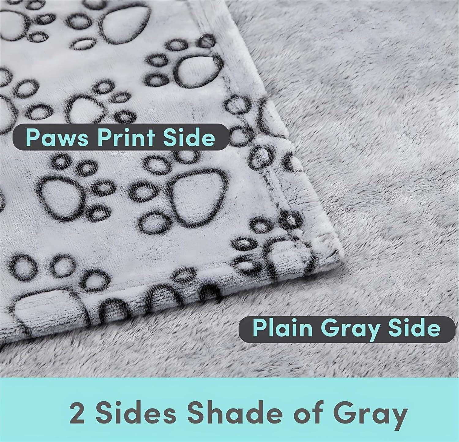 3 PackPet Blanket, Soft Plush Paw Print Dog Blanket Washable, Warm Fleece Cat Blanket For Large Medium Dogs, Sofa Couch Bed Cage Protector,23 X 16 In,30 X 20 In,41 X 31 In,47.2 X 39.3 In photo 4