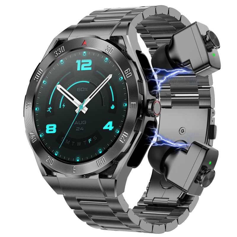 2-in-1 Smart Watch & Bluetooth Earphones, MP3 Player, Heart Rate Sleep Monitor Pedometer photo 2