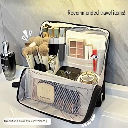 Vertical Cosmetic Bag Magnetic Vertical Large-capacity Portable Travel Cosmetic Toiletry Bag High-value Cosmetic Storage Bag photo 5