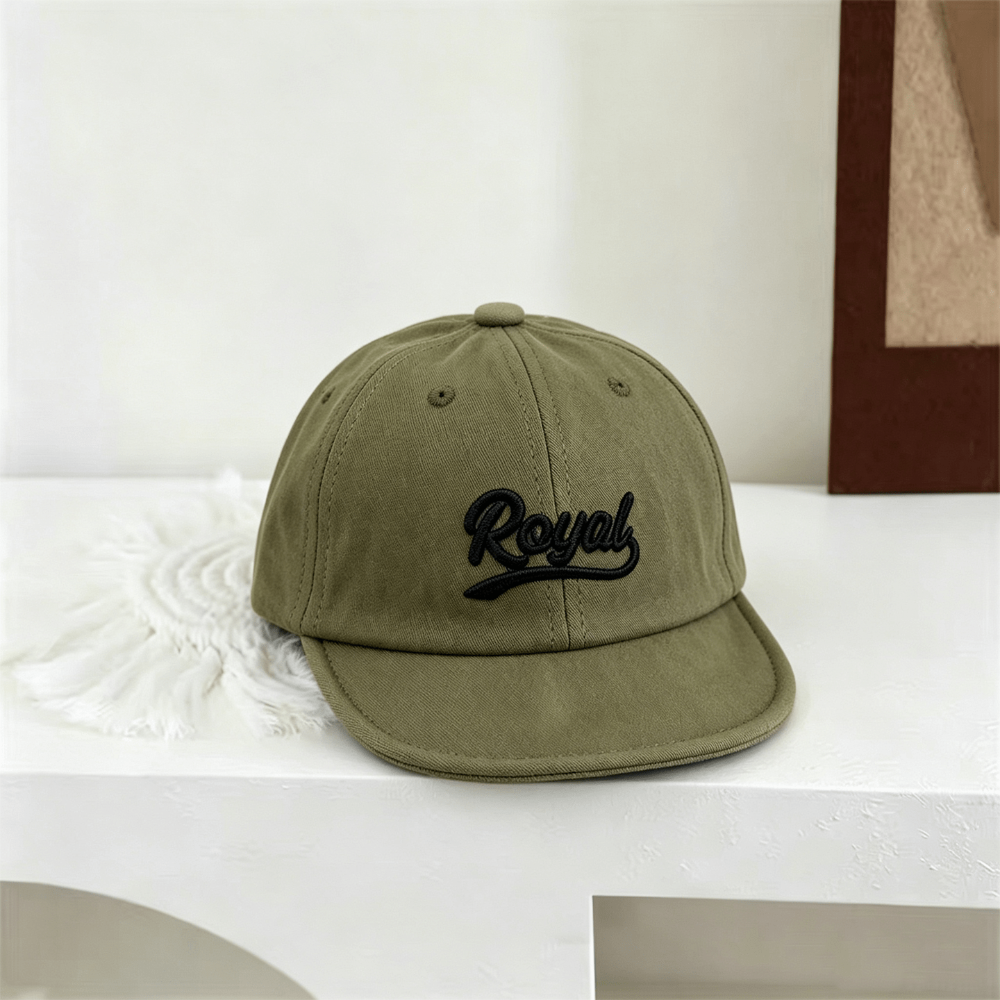 Summer Children's Plain-color Royal Letter-stitched Short-brim Casual Style Baseball Cap With Simple Design, Suitable For Daily Outings photo 1