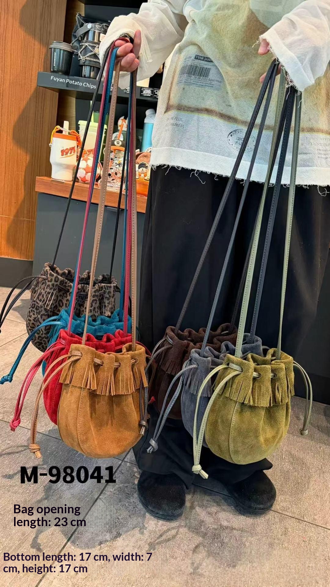 Tassel Bucket Bag, Genuine Leather Single Shoulder Diagonal Cross Bag, 2026 New Drawstring Armpit Bag, High-end Women's Commuting Small Bag - Gray photo 2