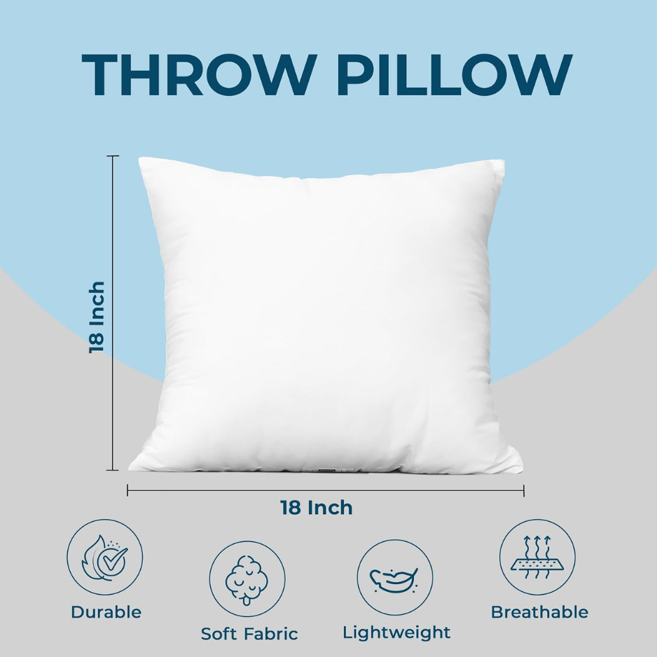 Set Of 4 Decorative Throw Pillow Inserts, 18x18 Inch photo 2