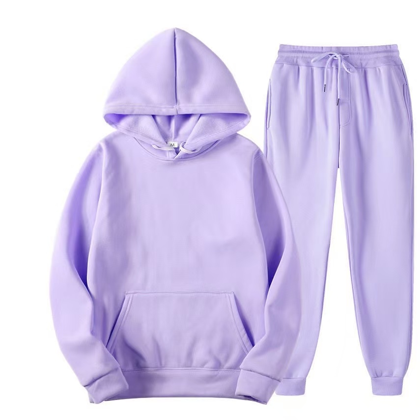 2025 New Men Spring Autumn Solid Hoodie 2Pcs Tracksuit Casual Sport Suit photo 7