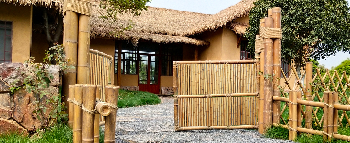 Natural Bamboo Fence Roll 4FT X 6FT , Outside Bamboo Privacy Fencing, Natural Privacy Screen Panels For Garden, Outdoor Self-pickup Only photo 7