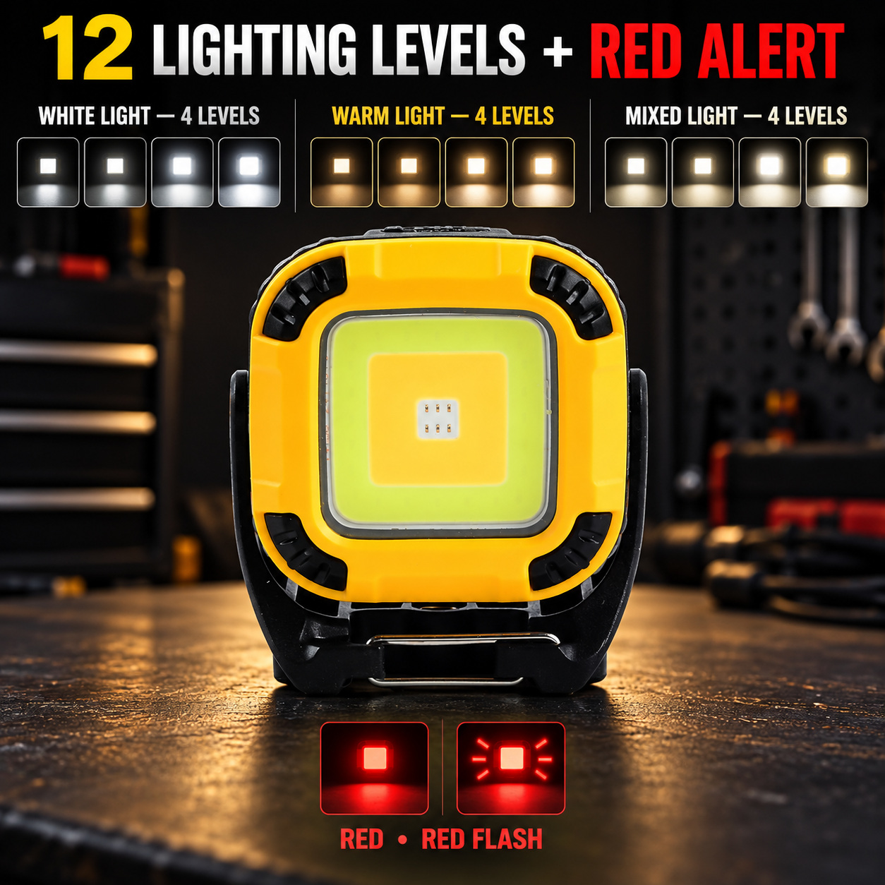 Rechargeable Magnetic Battery Display Type C LED Work Light Base Hanging W8129 1 Adjustable Stand photo 8