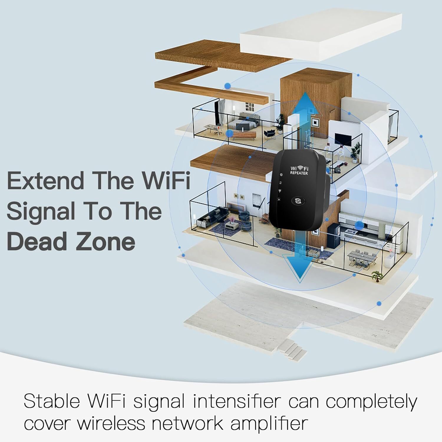 Wifi Repeater Wireless Signal Amplifier Extended Network Enhancer EU US Home Router 300m Through The Wall Bedroom Receive Moving photo 8