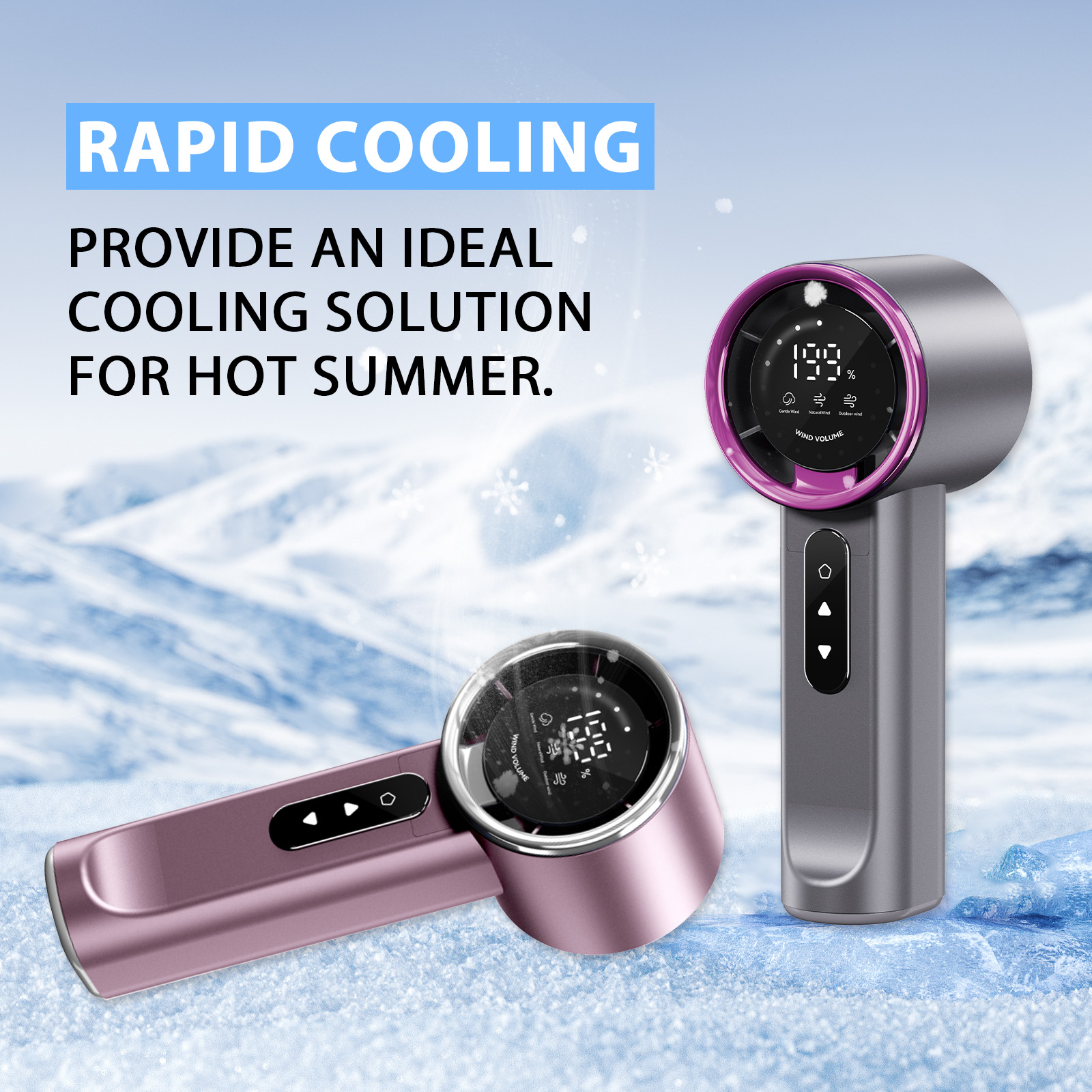 High-speed Handheld Fan Gray-purple photo 6