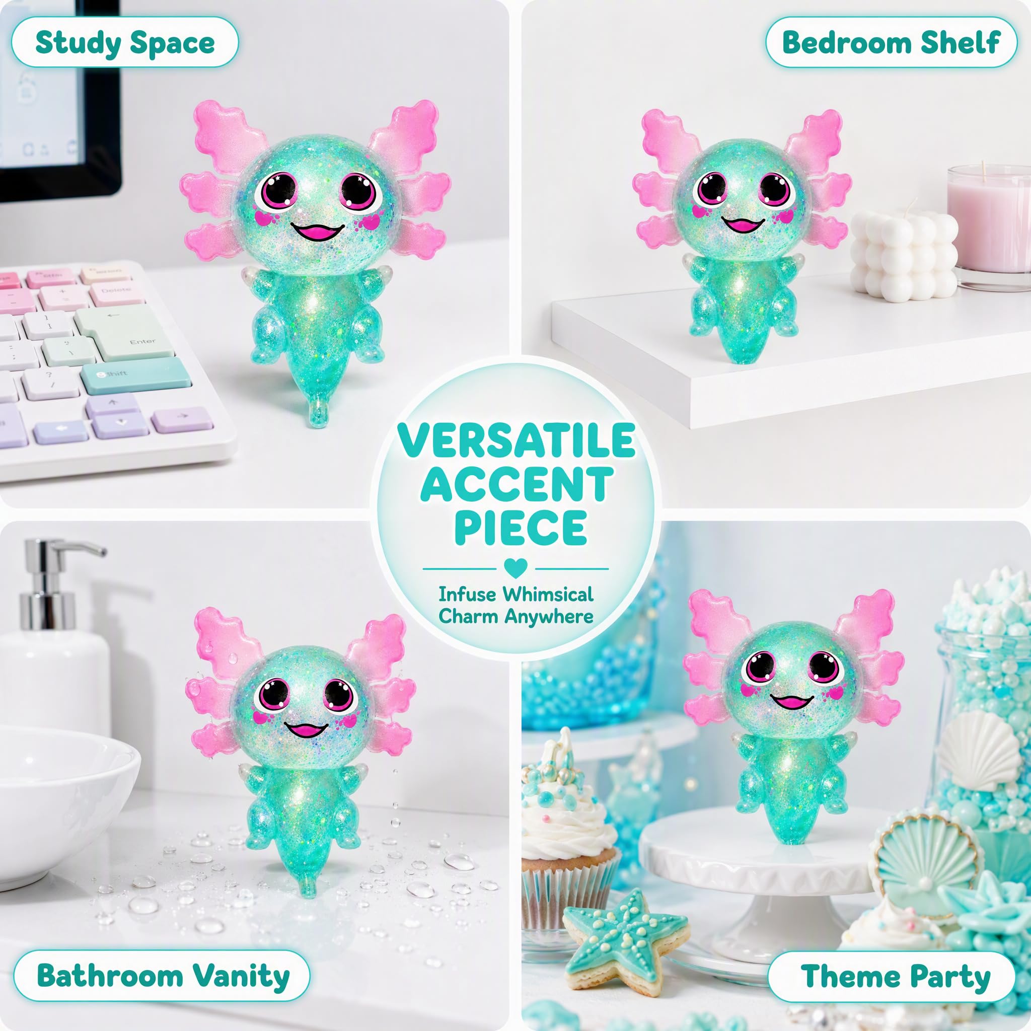 1Pcs Green Animal Miniature Novelty Toy,Glitter Fidget Ball Cute Animal Toy For Adults, Animal Party Favors For Anxiety Relief Home Decor photo 7