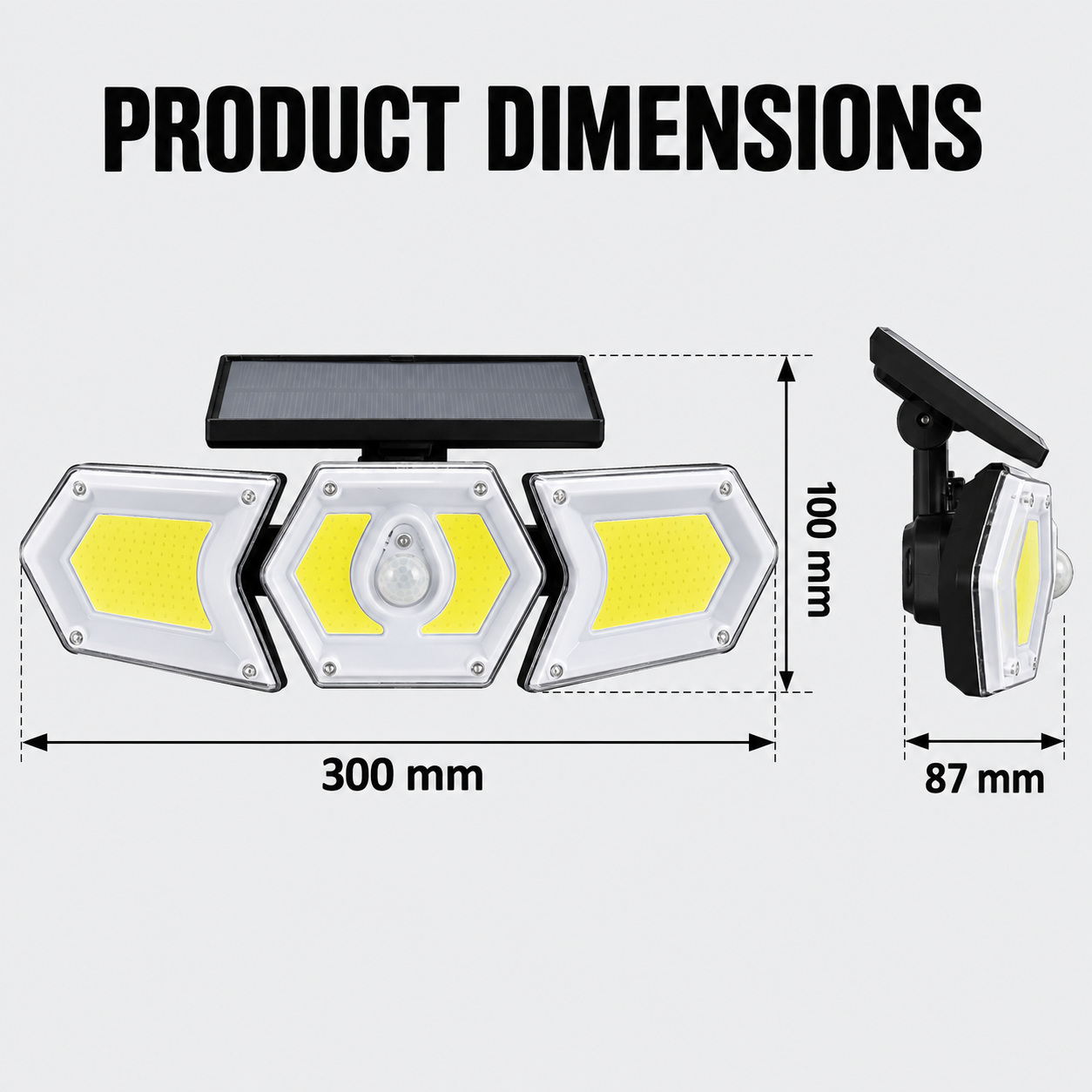 Solar Powered Rechargeable Motion Sensor COB LED Work Light 1200mAh For Auto W774B Battery Street photo 7