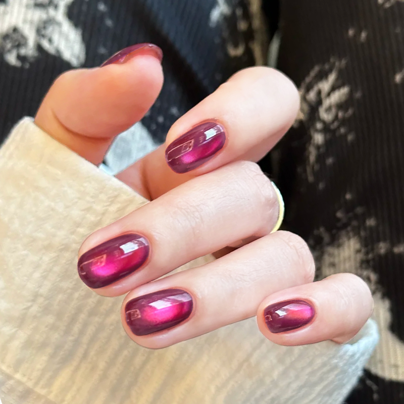 Ms Rainbow Starry Series01 Cat Eye Gel Polish, 10Ml Burgundy Magenta Magnetic Nail Gel, LED Soak Off Manicure Gel For Salon And Nail Art photo 4