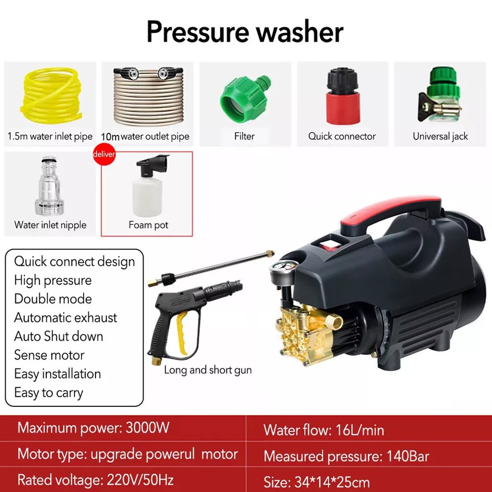 Electric High Power Pressure Washer Adjustment Patio RV Versatile Jet Cleaner photo 4
