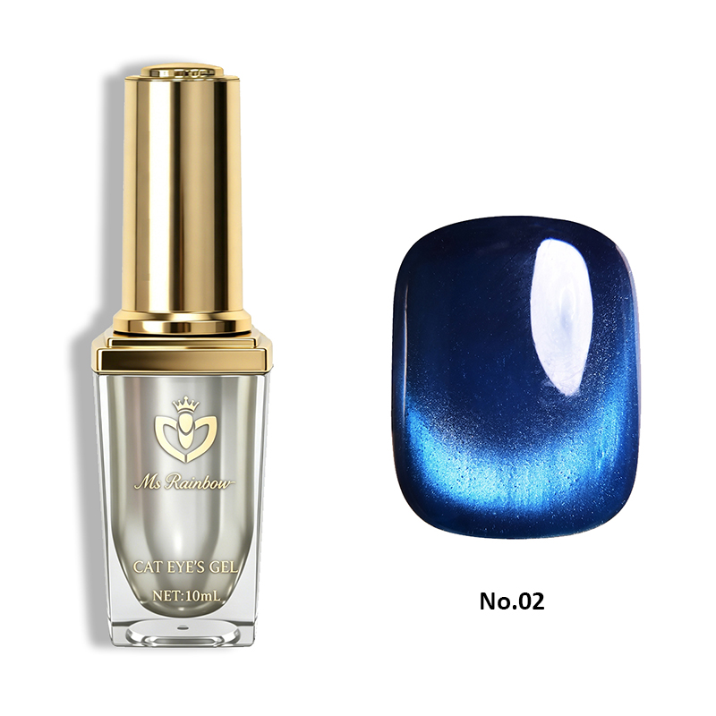 Ms Rainbow Starry Series 02 Cat Eye Gel Polish, 10ml Deep Ocean Blue Magnetic Nail Gel, LED Soak Off Manicure Gel, Shimmer Glitter Nail Varnish For Salon & DIY Nail Art Nail Su photo 3
