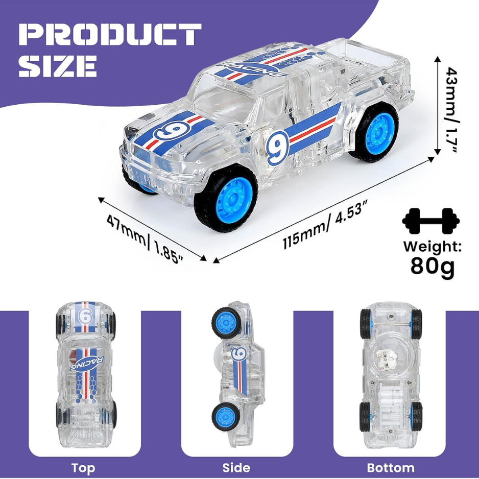 LED Light Up Pickup Truck Toys,Pull Back Cars Toy 2 Pack,Included,Suitable For Toddlers 3 4 5 6 7 8 Year Old Kids For Boys And Girls Birthday photo 5