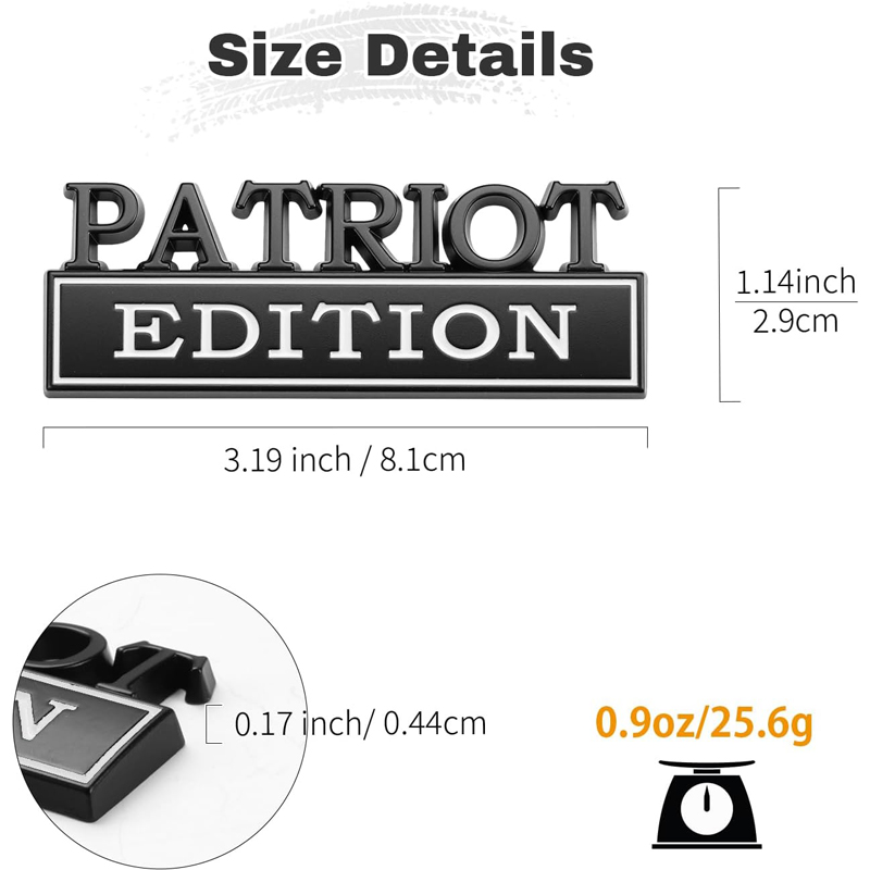 2pcs Patriot Edition Emblems, Emblem 3D Badge Decal Car Truck SUV,Refrigerator Sticker,Window Display Stickers,Bicycles, Laptops, Fridges photo 6
