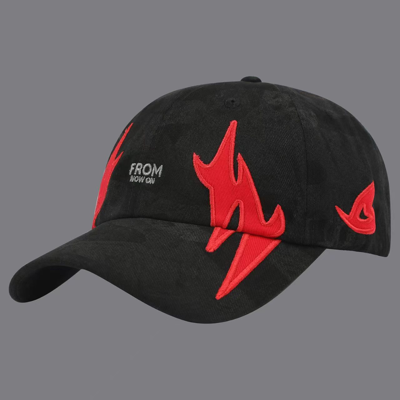 Camouflage Distressed Flame Letter Embroidery Beanie Cap For Street Cool Style, Suitable For Music Festival Daily Outings photo 1