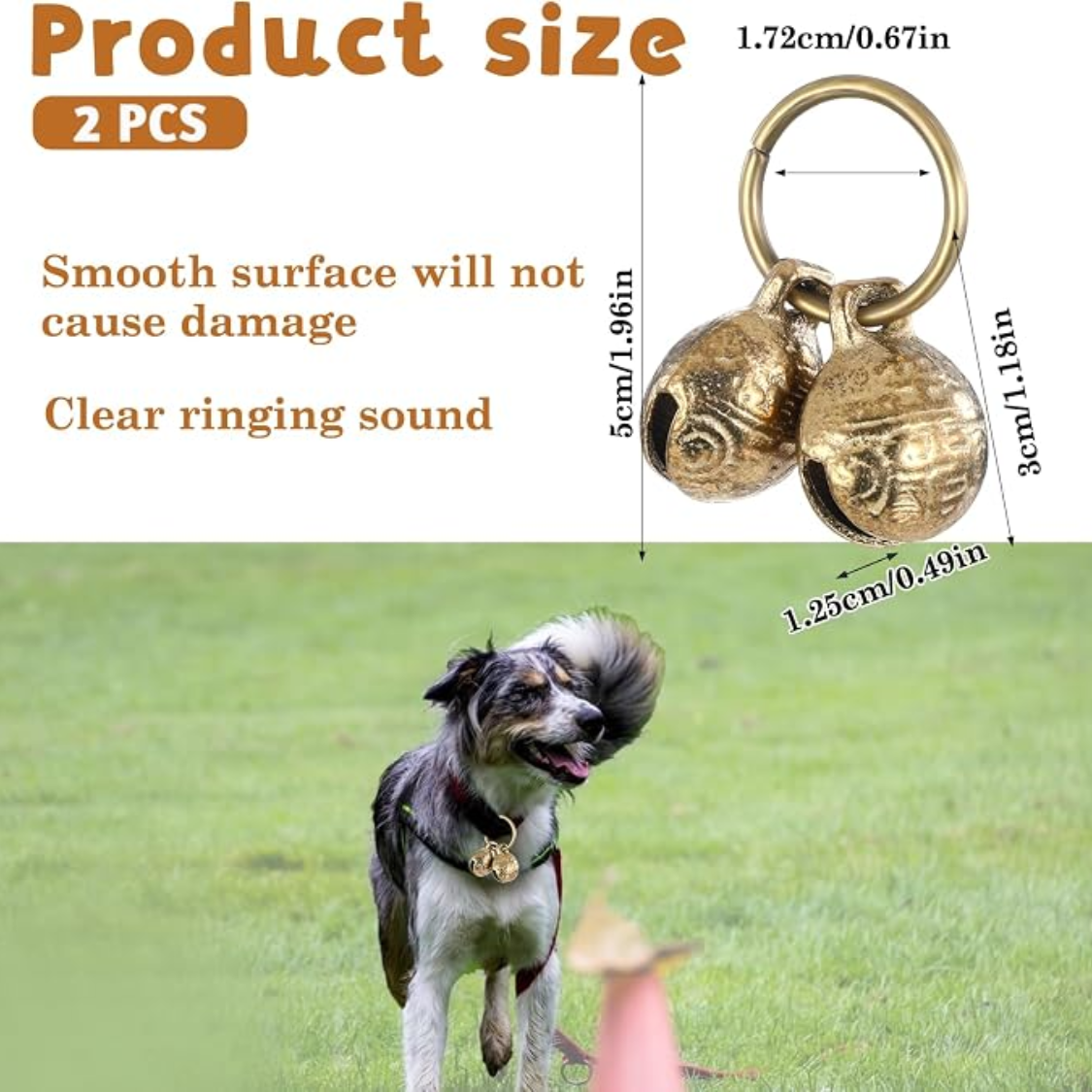 Copper Bell For Dog Collar, 4 PCS Brass Dog Bells Extra Loud Collar Bell For Pet Tracking Anti Lost Training Pets Pendant Accessories Anti Theft Bells For Little Dogs photo 6