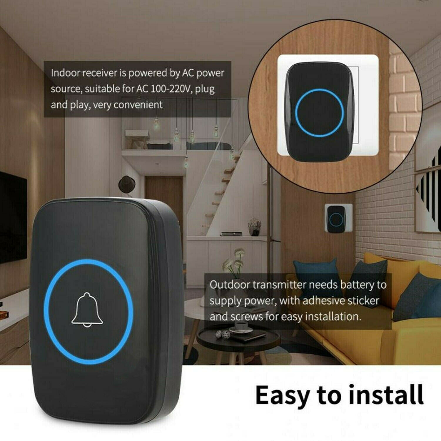 Style A 1-on-1 Black Doorbell photo 3