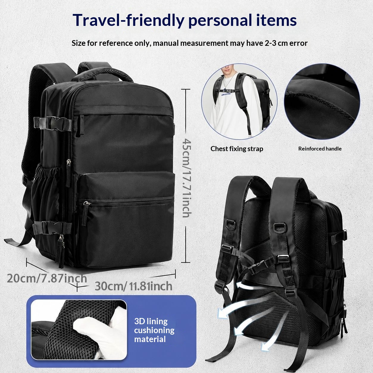Vacuum Compression Travel Bag, Budget Airline Boarding Bag, 16 Inch Computer Storage, Large Capacity, Lightweight photo 7