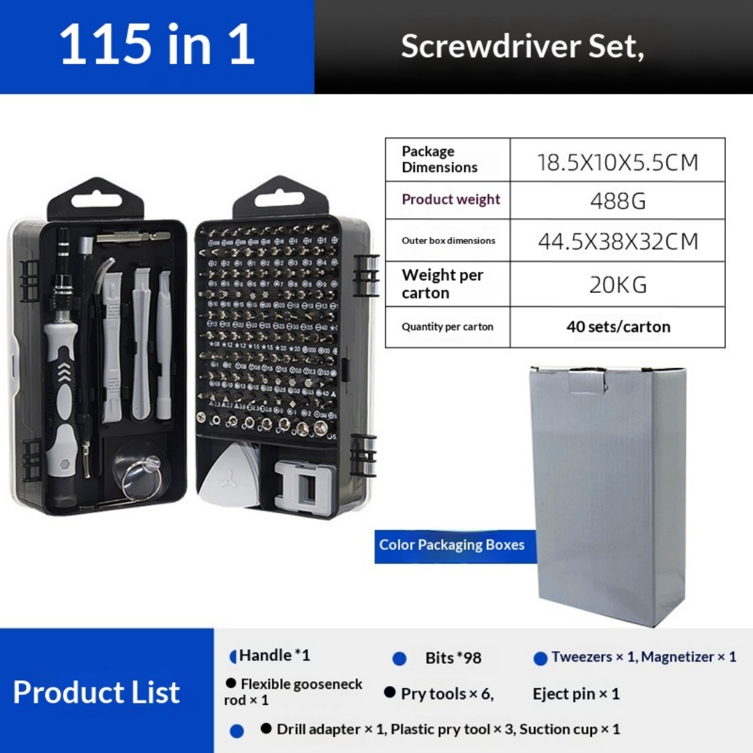 Amazon Exclusive 115 In One Screwdriver Set With Multiple Functions And High Hardness For Disassembling Mobile Phone Repair Tools, Batch Head photo 8