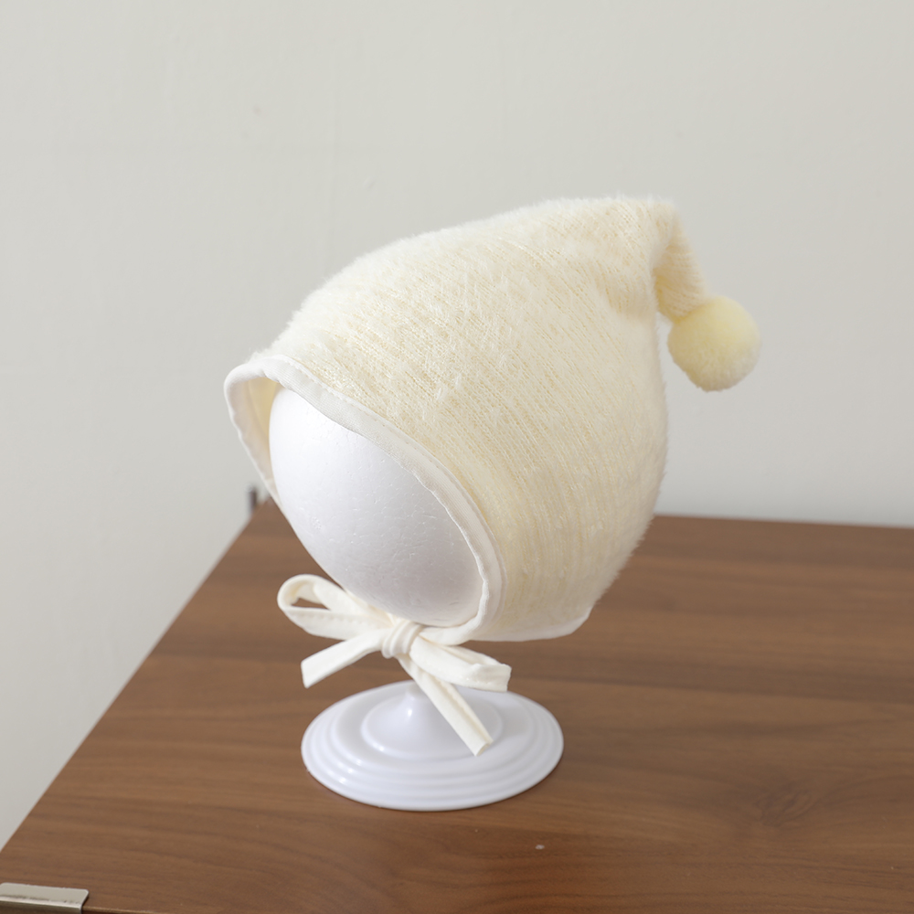 Winter And Autumn Plush Baby Wool Ball Knitted Hat, Soft And Skin-friendly, With Ear Straps For Protection, Suitable For Outdoor Warmth Preservation photo 3