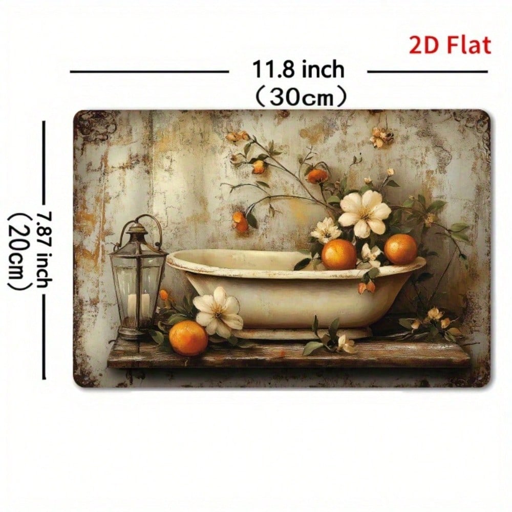 Vintage Orange Wall Sign 12x8, Metal Wall Art Modern Minimalist 2D Flat Decor photo 2