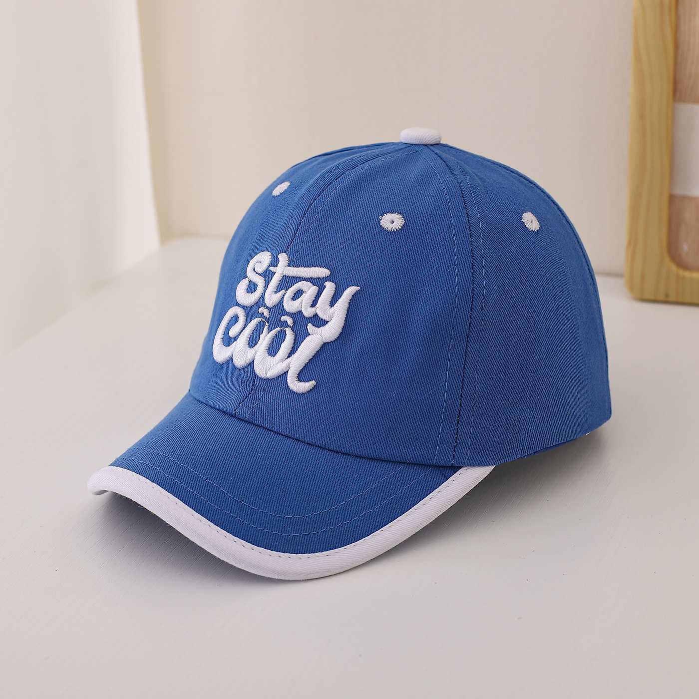 Children's Multi-color Edge-stitching Creative Font English Embroidery Adjustable Trendy Baseball Cap Fashionable Sport Shopping photo 4