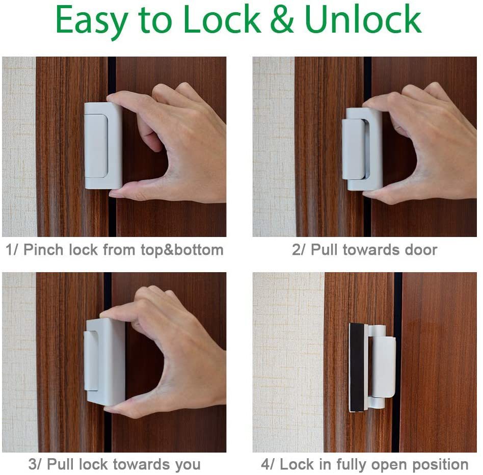 Child Safety Door Reinforced Lock With 3 Inches Stop Aluminum Alloy Hinge Upgrade Night Lock photo 2